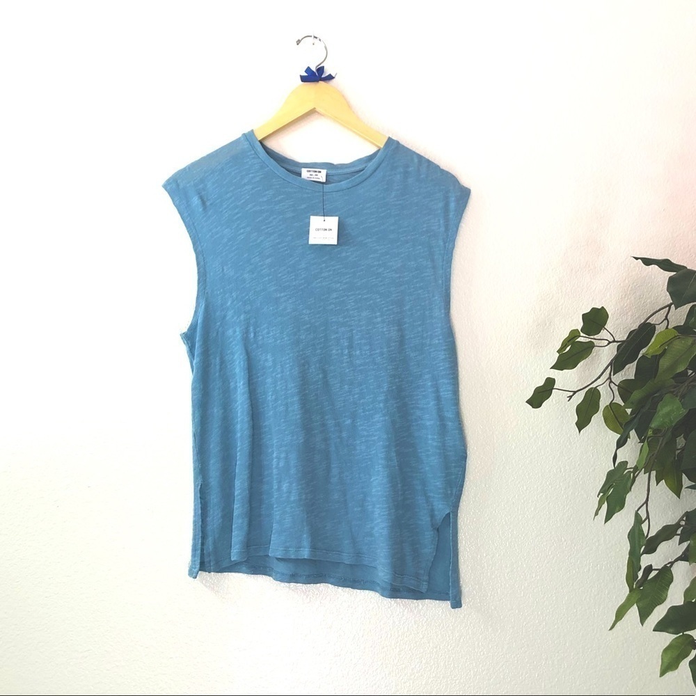 NWT Blue Cotton On Side Split Tank